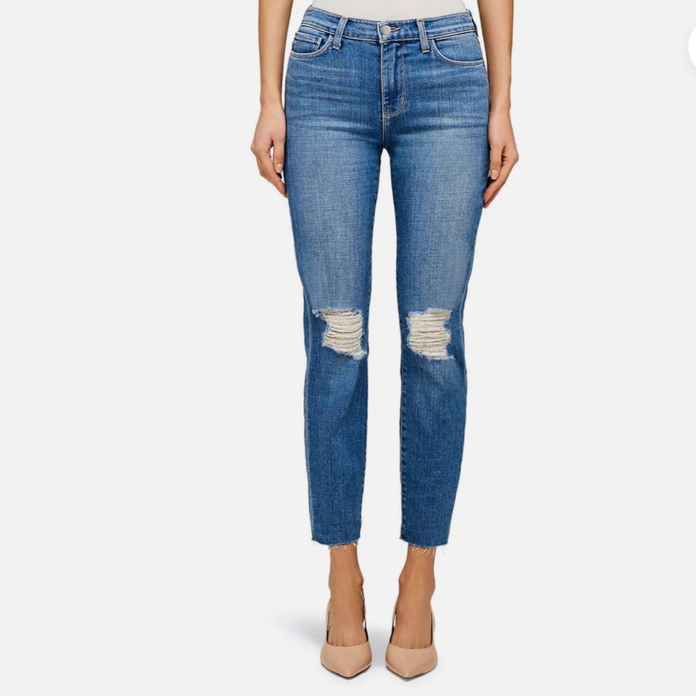 Lagence El Matador French Slim Jeans Womens 25 Mince Wash Ankle Crop Raw‎ Hem